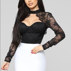Black lace bodysuit